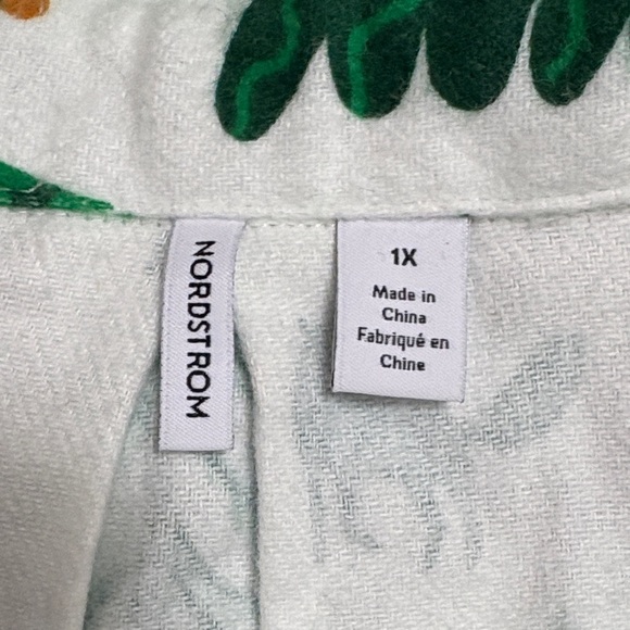 Nordstrom Green Evergreen Tree Patterned‎ Fleece Pajama Set Size 1X NWT - Picture 7 of 9